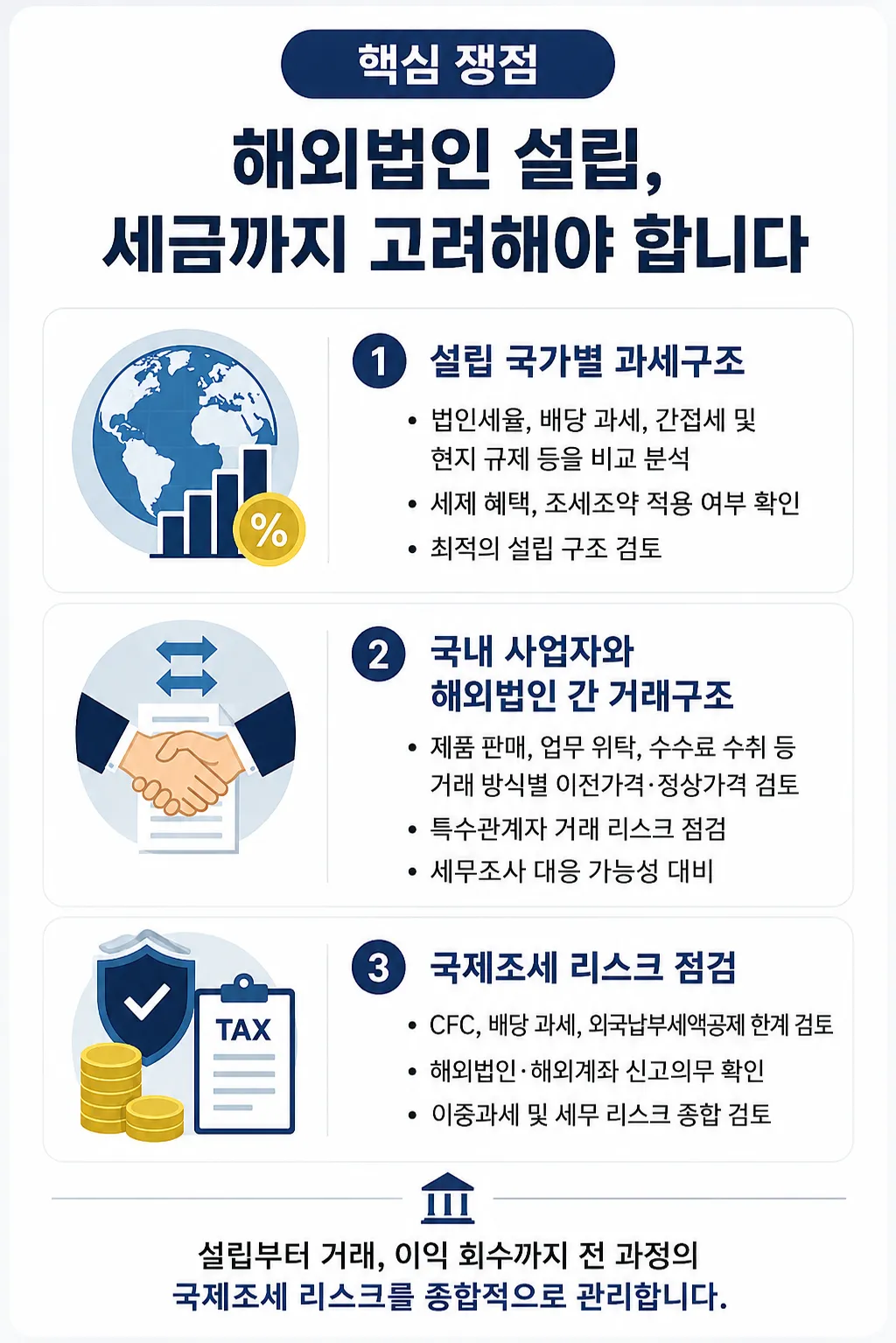 서울법률사무소ㅣ해외법인설립 시 세금 문제는 어떻게 검토할까