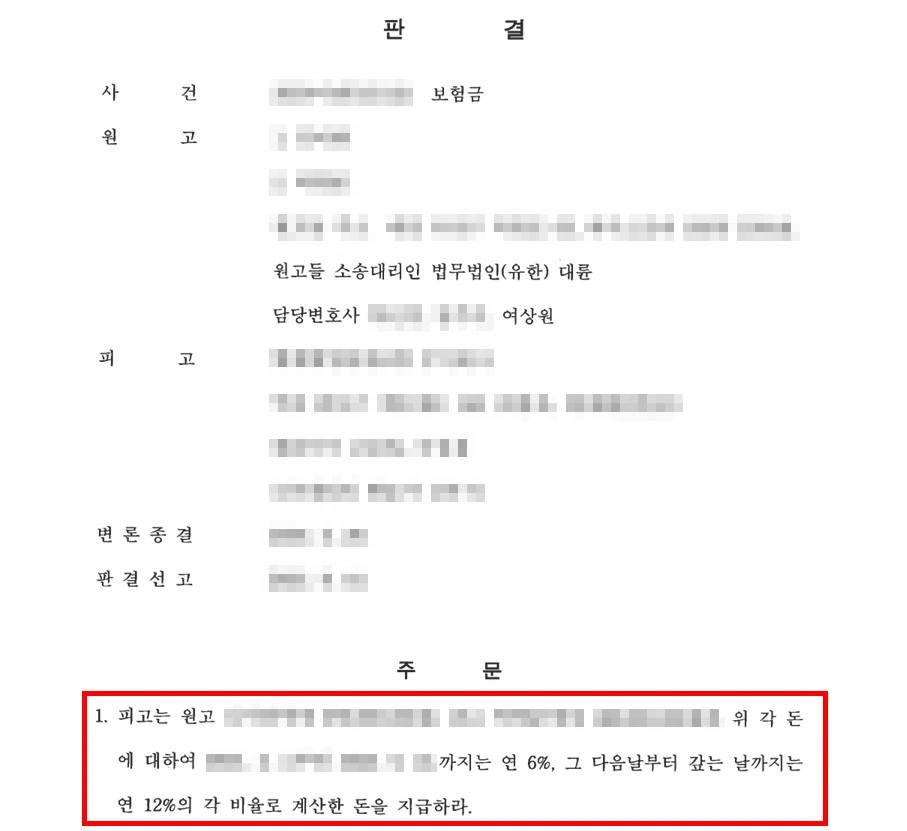 남양주민사소송변호사의 조력 결과, 보험금 지급 책임 인정
