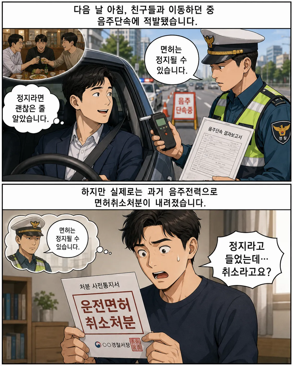 서초음주운전변호사ㅣ정지 안내를 받았지만 실제로는 면허취소