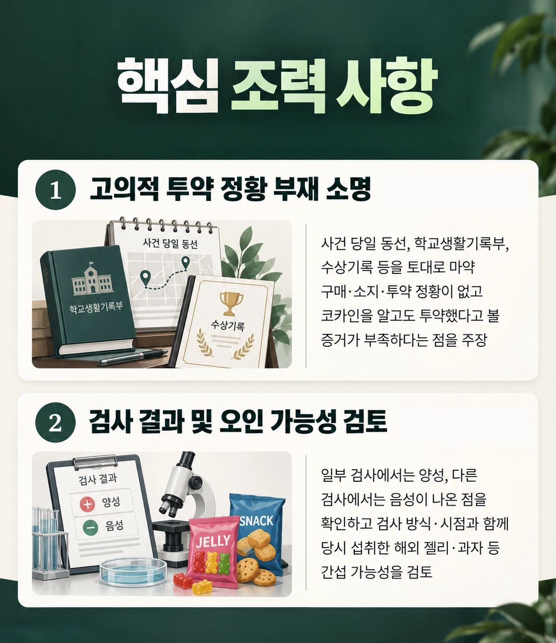 마약류관리에관한법률상 마약 소지·투약 혐의와 대응 절차를 설명하는 이미지