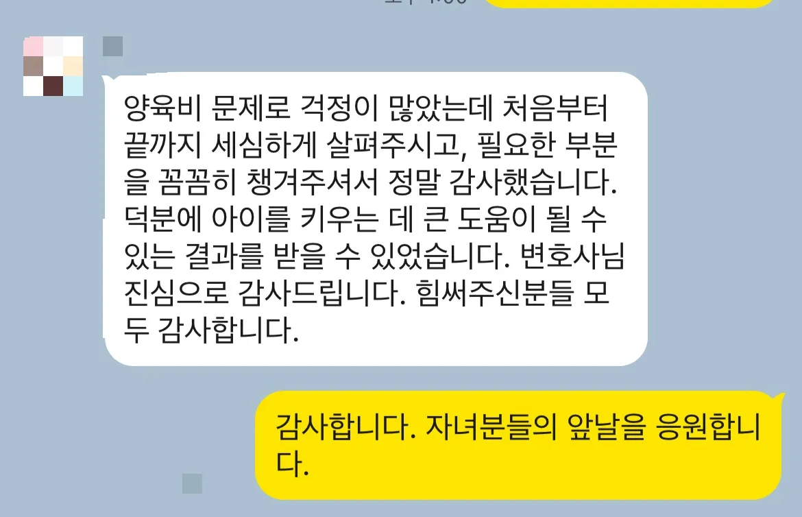 양육비증액신청 결과, 증액 결정