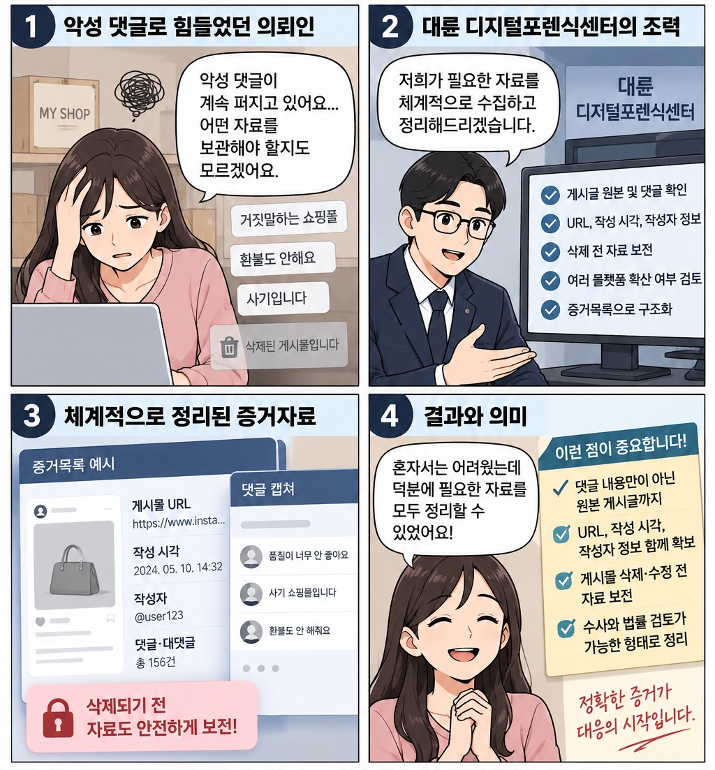 인스타악플고소 대륜의 실제 사례 디지털포렌식