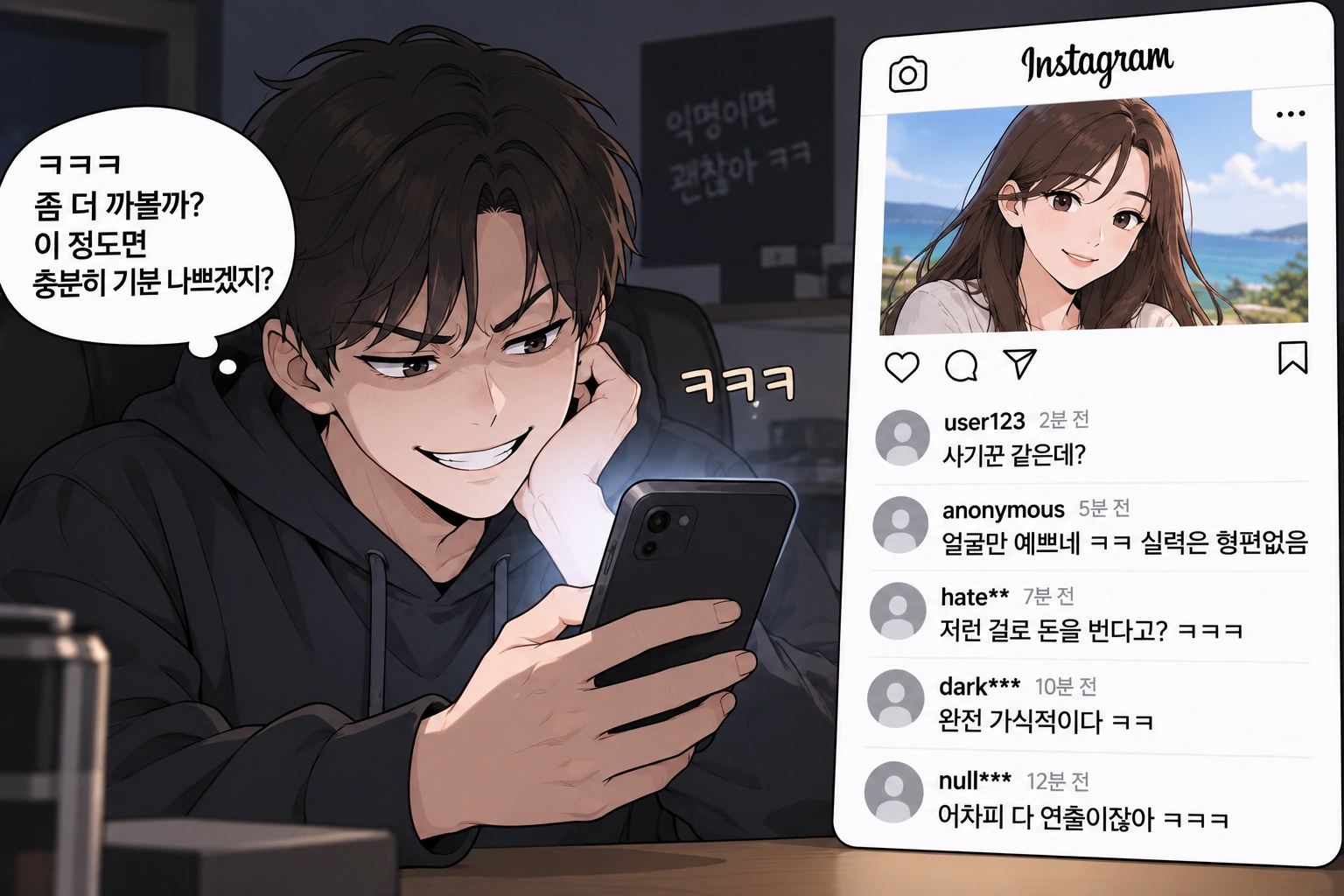 인스타악플고소, 모욕죄와 명예훼손죄