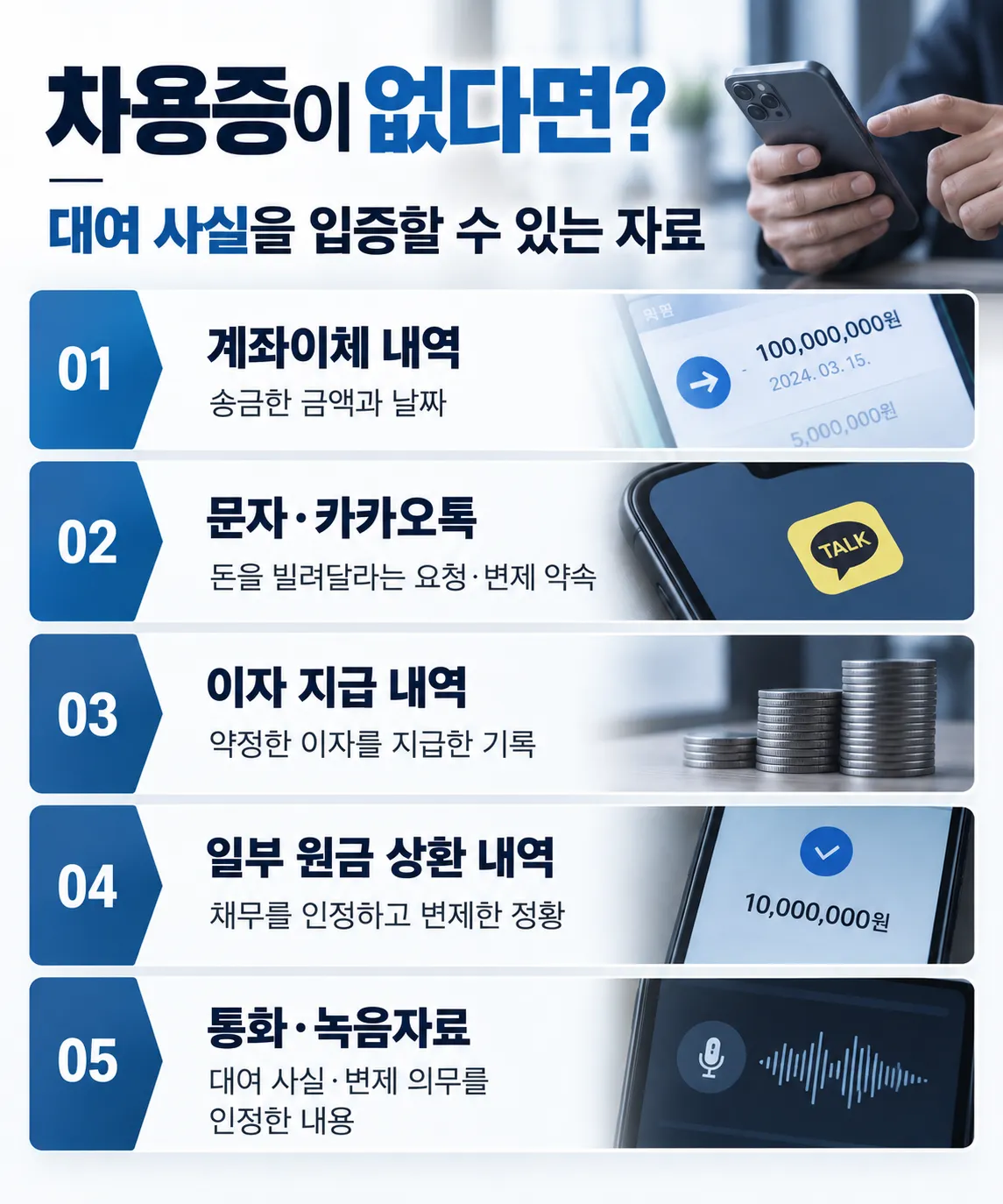 대여금반환청구소송 시 어떤 증거가 필요할까?