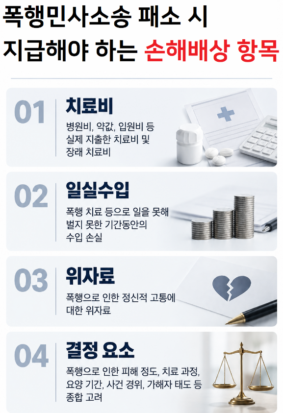 폭행민사소송 피고가 알아야 할 손해배상 항목