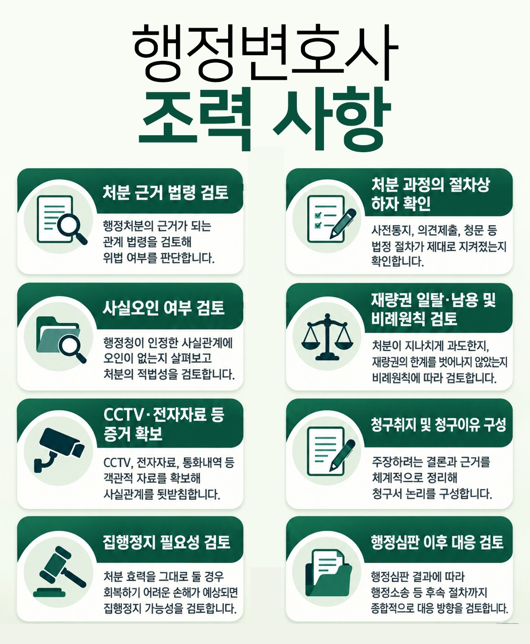 행정심판청구서에 첨부할 증거자료와 입증 내용을 정리하는 장면