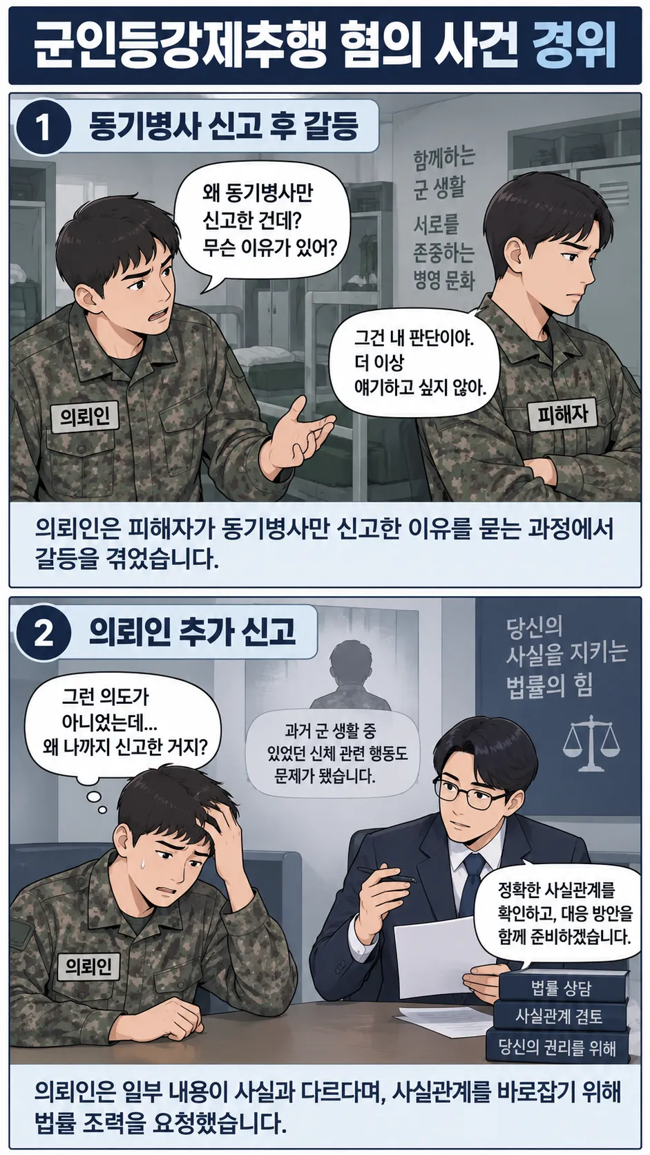 군인등강제추행ㅣ강제추행 혐의를 받게 된 의뢰인