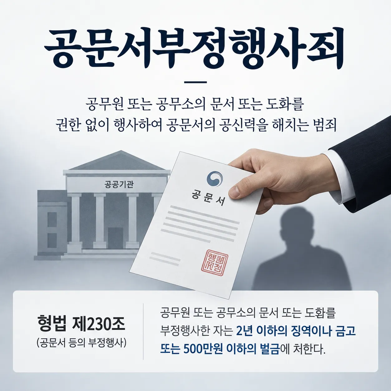 공문서부정행사죄ㅣ성립요건과 처벌 기준