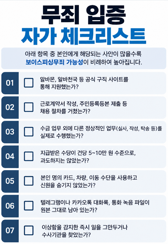 보이스피싱무죄·무혐의 주장하려면 재판 단계 전 대응 방법