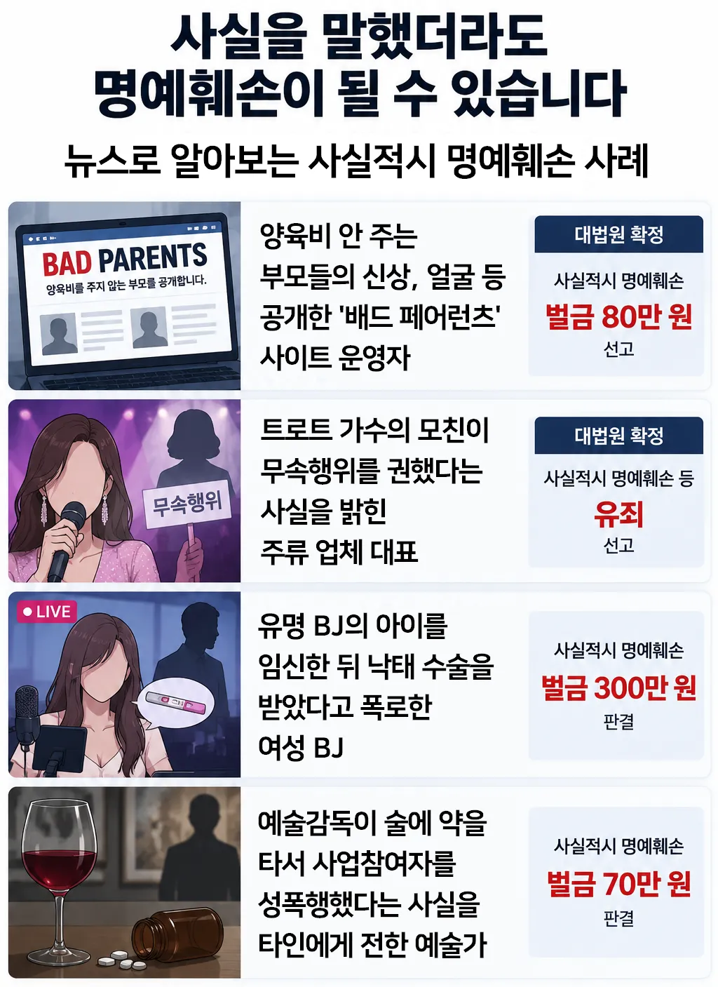 사실적시명예훼손이란? 사실을 말해도 처벌받는 법적 구조
