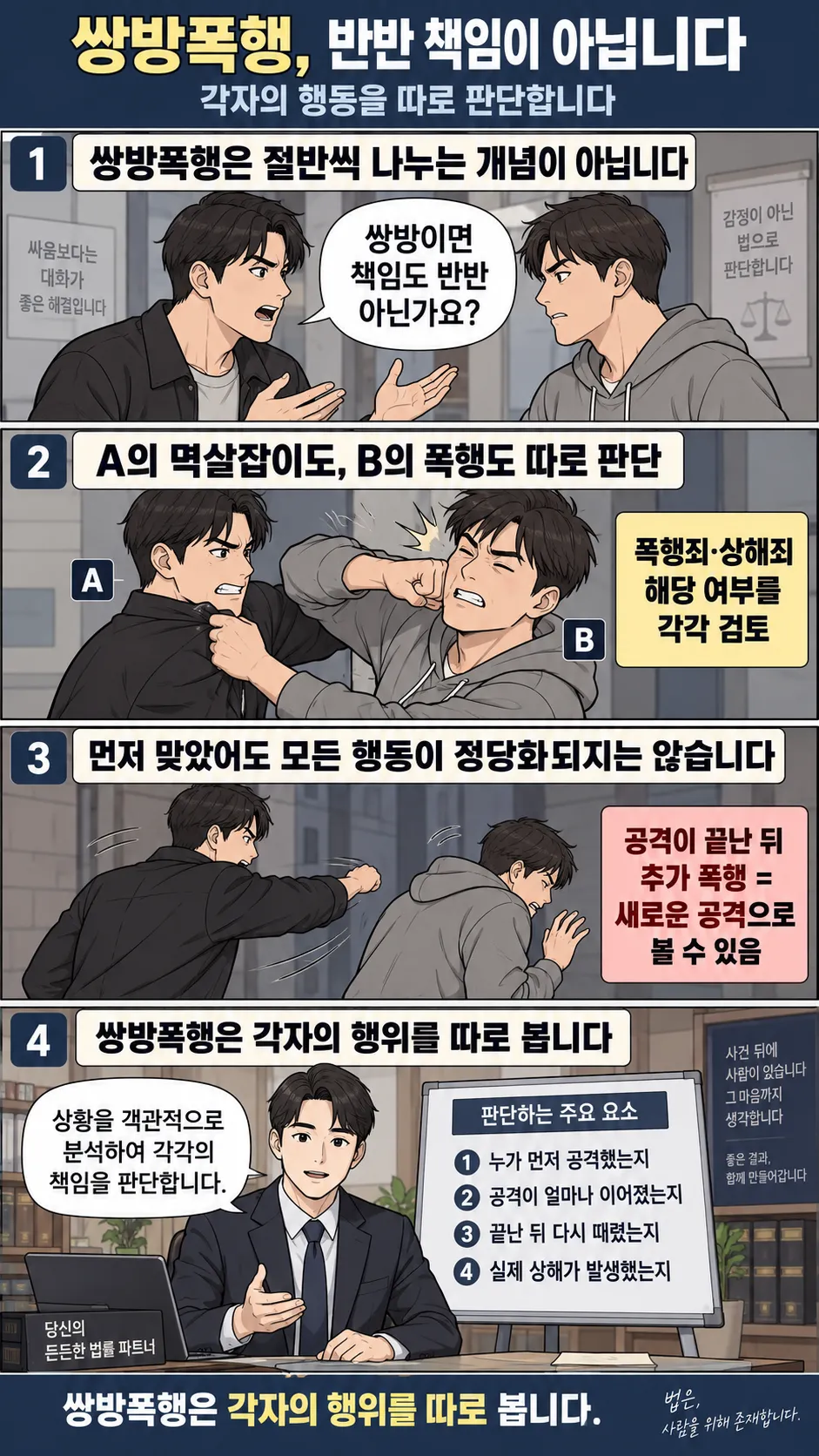 쌍방폭행 | 어떤 경우에 성립하나요?