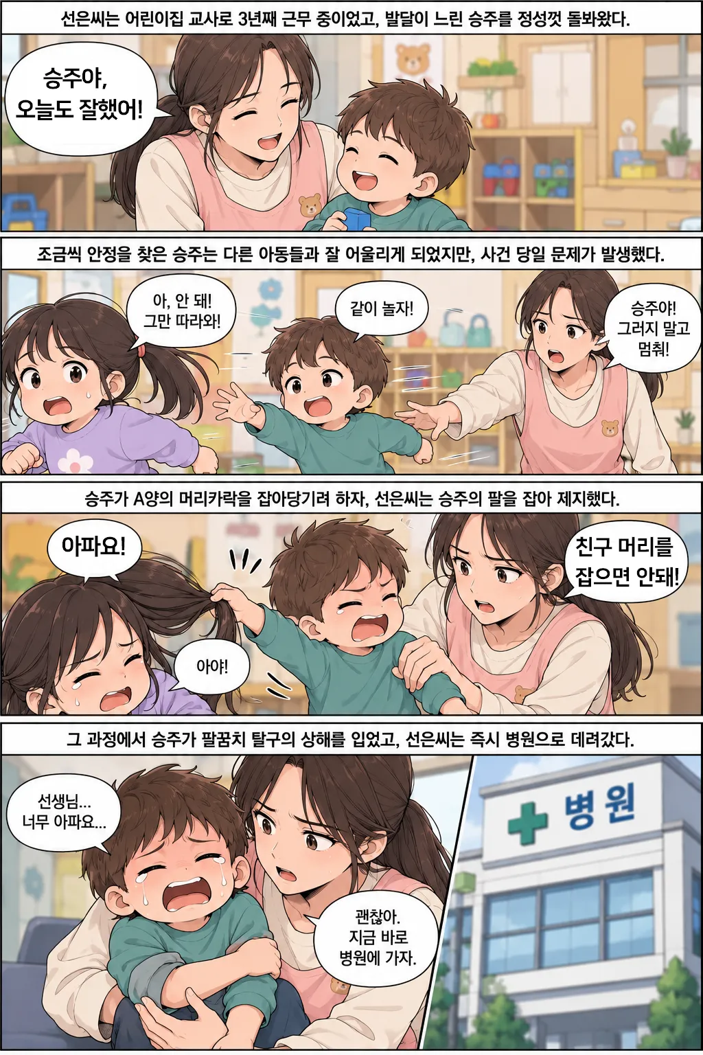 아이 제지 중 발생한 팔꿈치 탈구, 어린이집 교사 처벌됐을까?