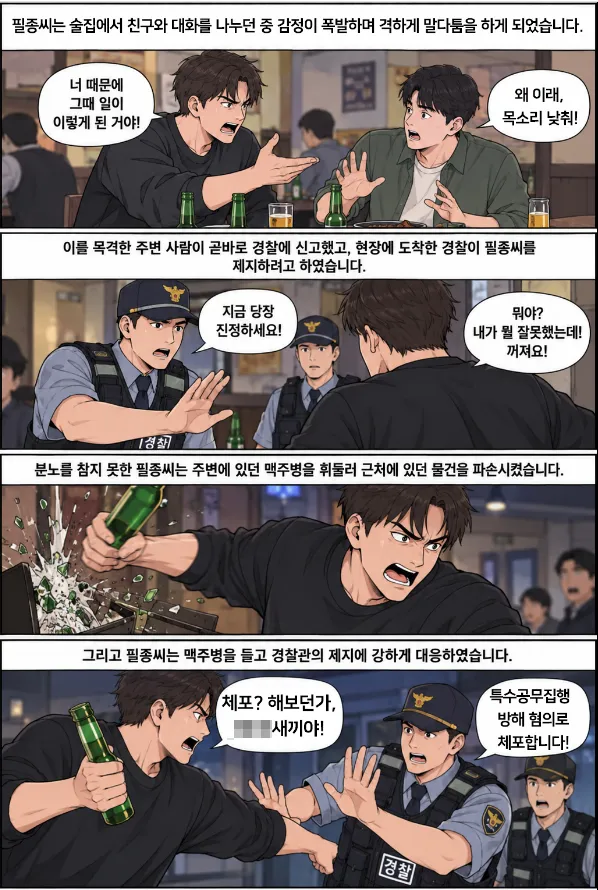 특수공무집행방해죄 집행유예로 실형 방어한 필종씨의 사례