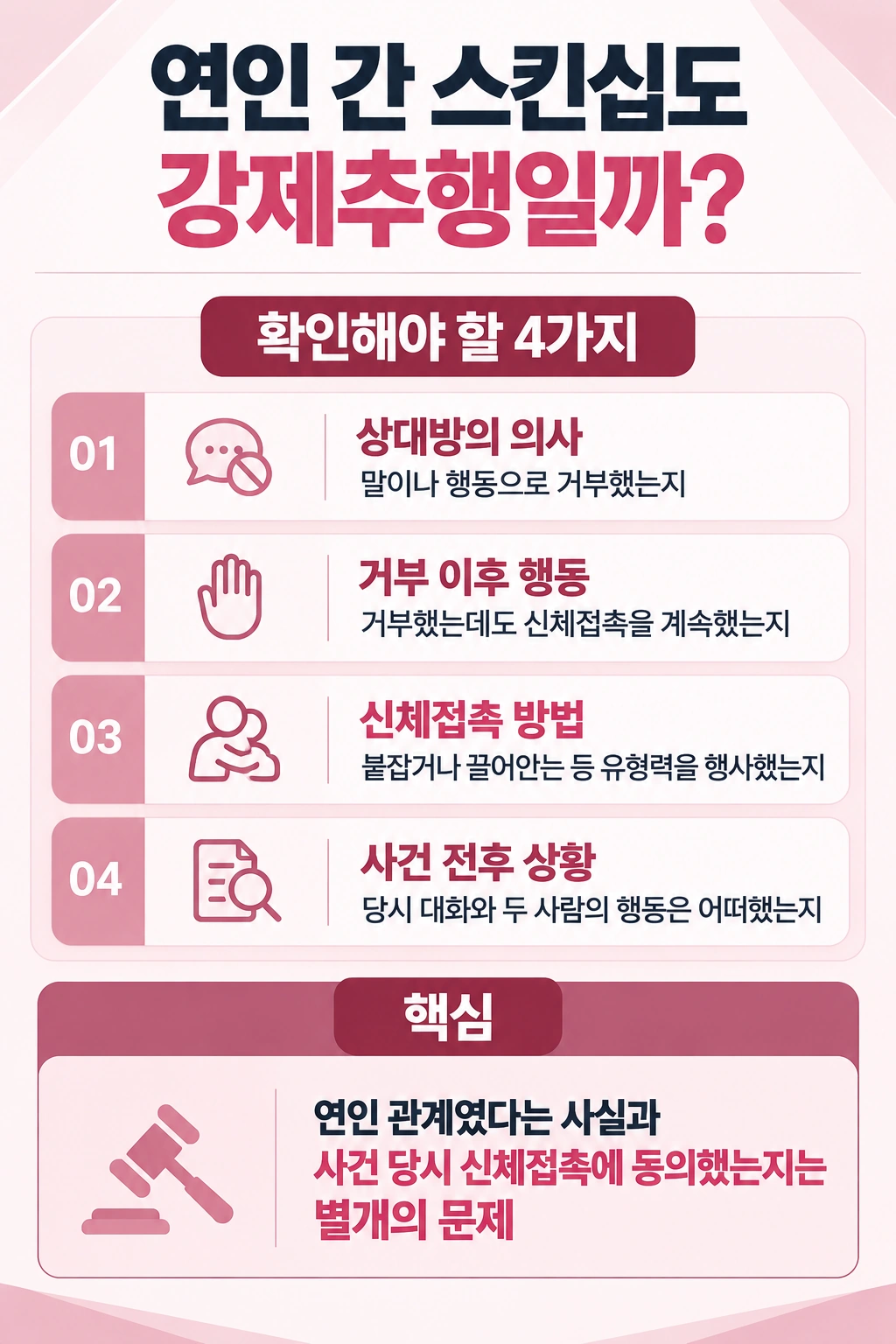 세게 때리거나 위협하지 않아도 강제추행으로 데이트폭력처벌될까?