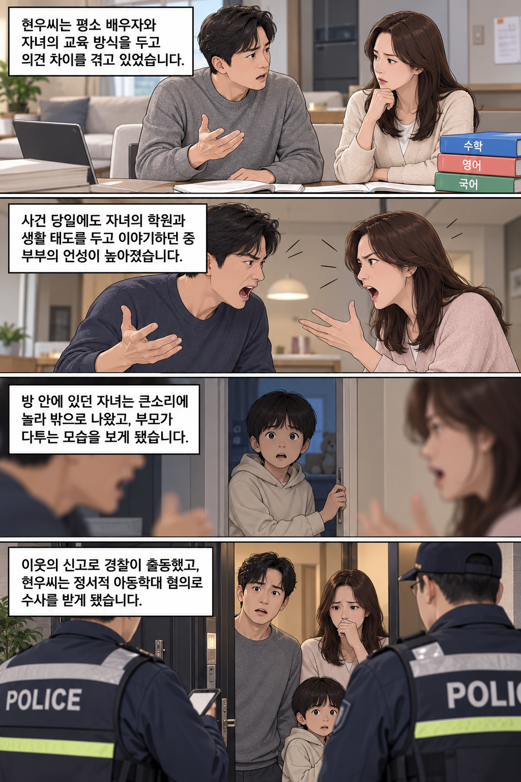부부싸움이 ‘정서적 아동학대’ 혐의로 이어졌습니다