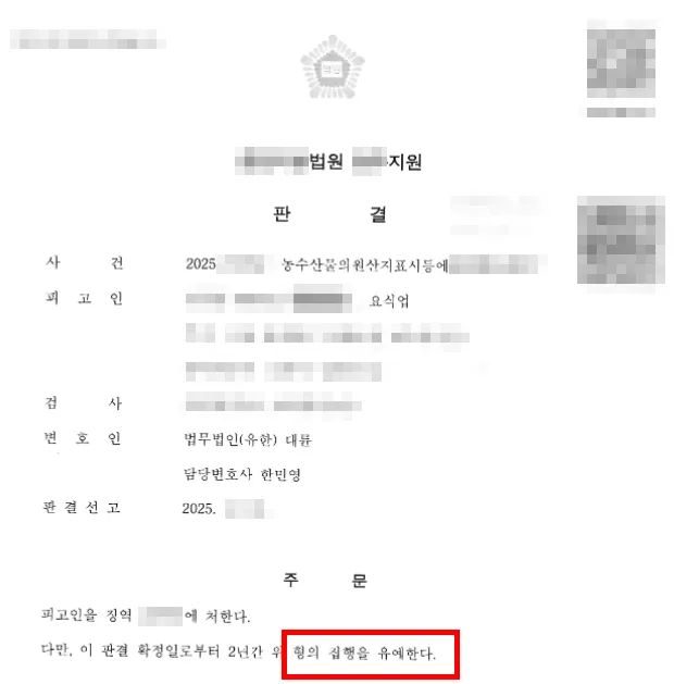 원산지표시위반 양형기준 확인해 선처 요청할 방법