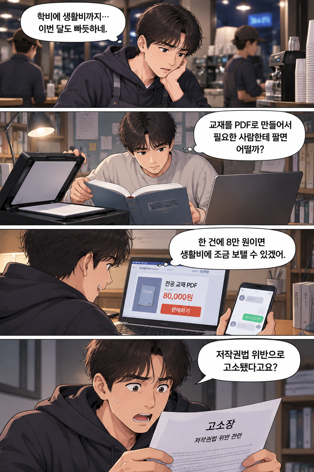 전공 교재 PDF 판매로 저작권법위반 친고죄 고소당한 의뢰인