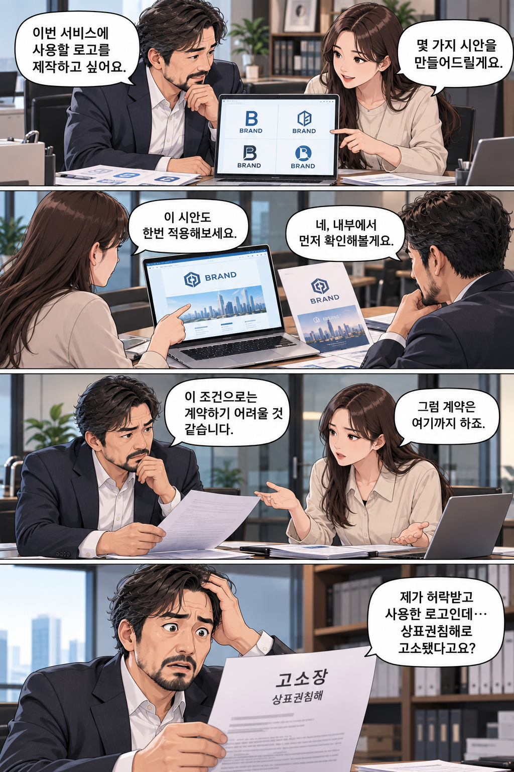 로고 시안 사용 후 상표권침해 고소당한 민수 씨