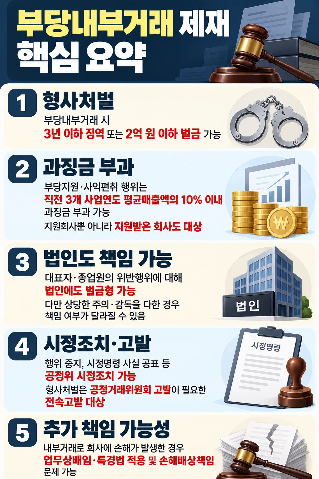 부당내부거래 형사처벌 및 추가 제재