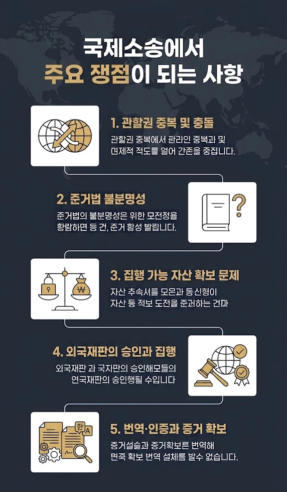 국제소송에서 해외 기업과의 법률분쟁 대응 절차를 확인하는 모습