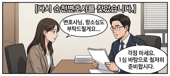 순천법률상담에서 사건별 법적 대응 전략과 절차를 안내하는 이미지